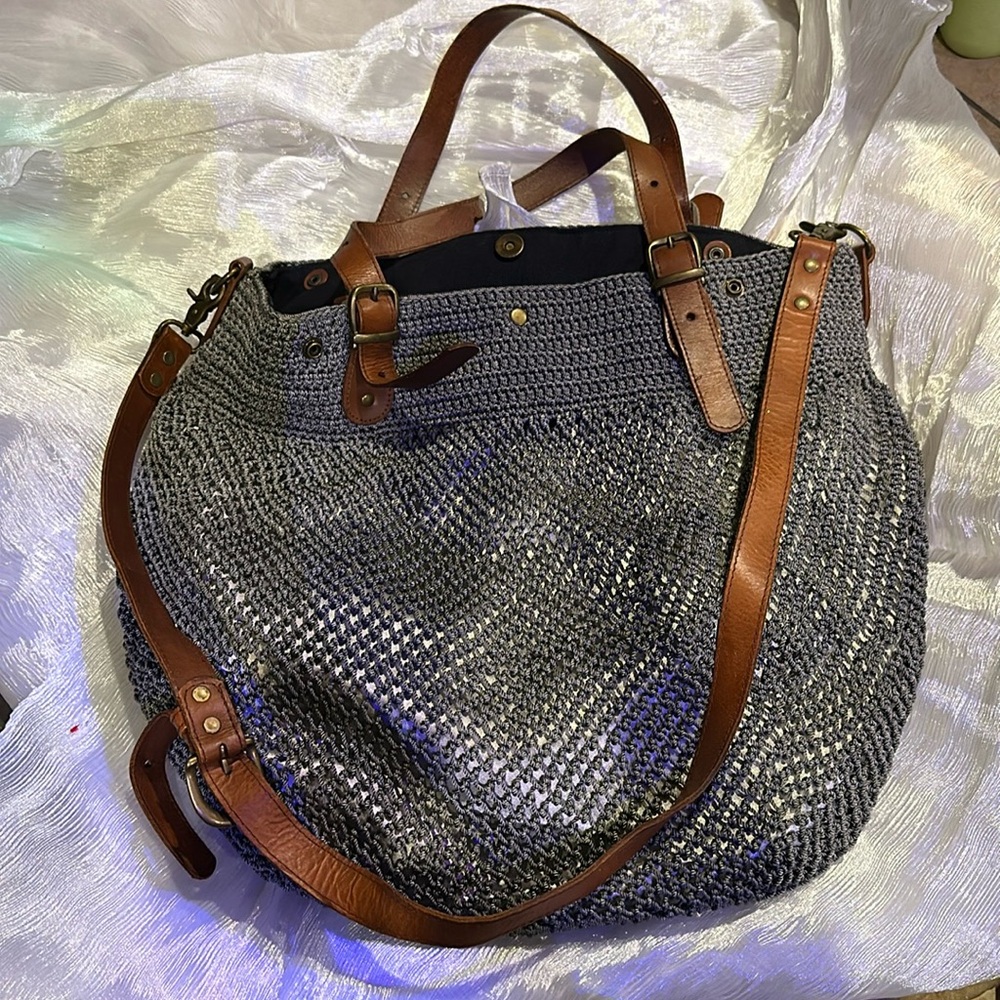 Elliot man Large Grey brown strap bag